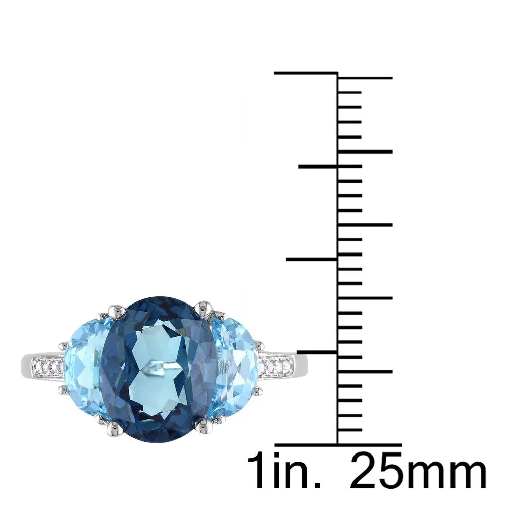 Miadora Sterling Silver 4 1/6ct TGW London Blue Topaz and Diamond Accent Cocktail Ring sold by Zulily product image thumbnail 3
