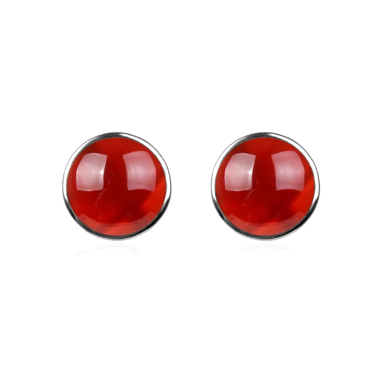 10MM Carnelian Stud Earrings in Sterling Silver sold by Zulily product image thumbnail 2