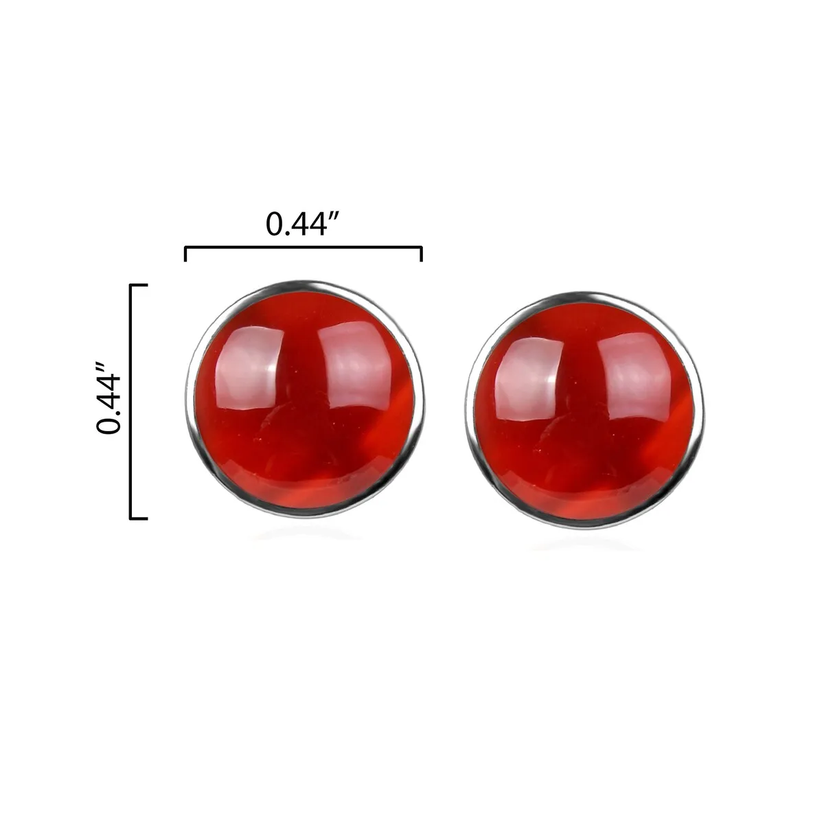 10MM Carnelian Stud Earrings in Sterling Silver sold by Zulily product image thumbnail 3