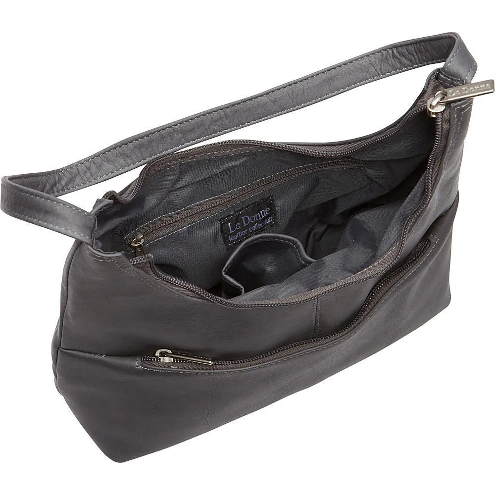 LeDonne Leather Top Zip Hobo Handbag sold by Zulily product image thumbnail 3