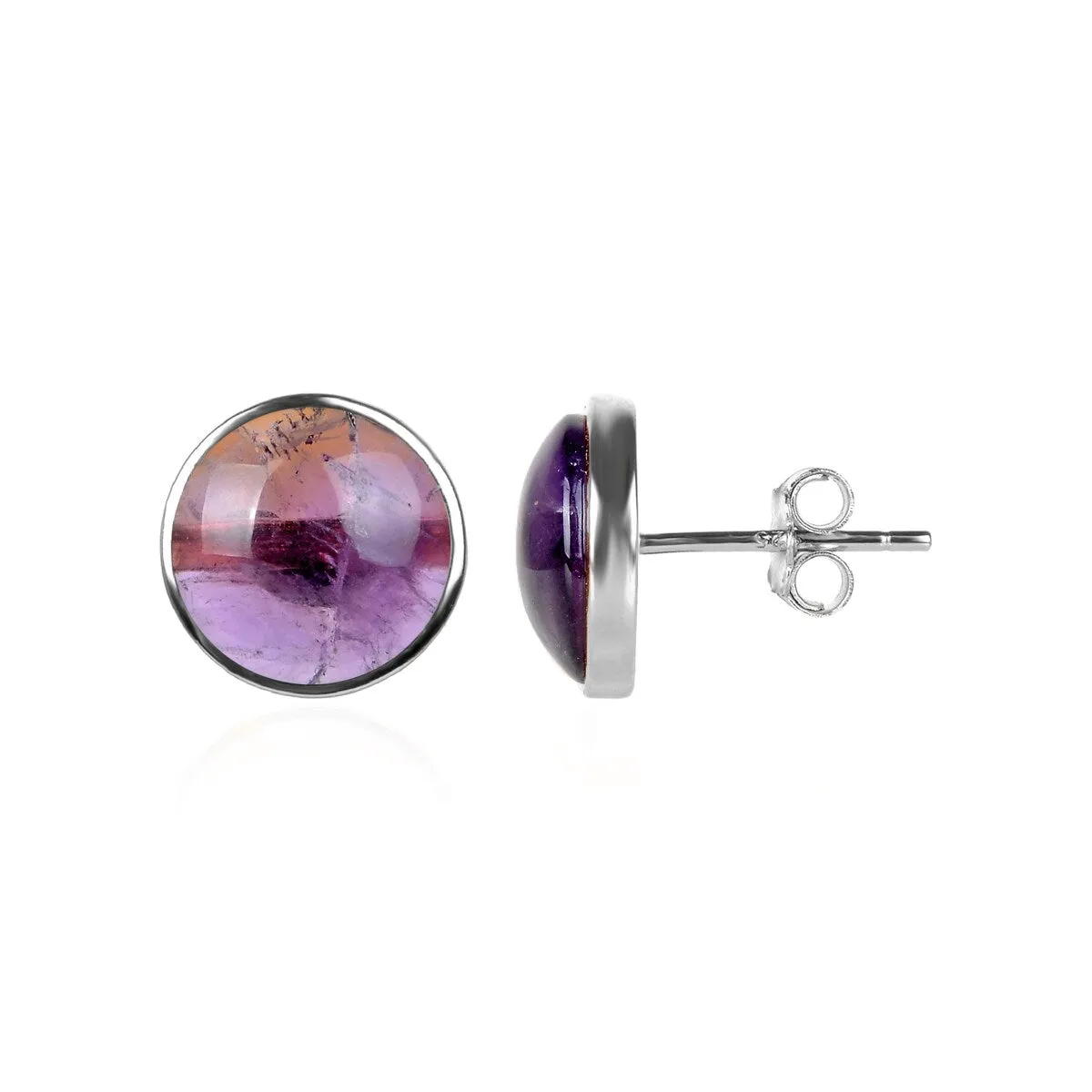 10MM Amethyst Stud Earrings in Sterling Silver sold by Zulily