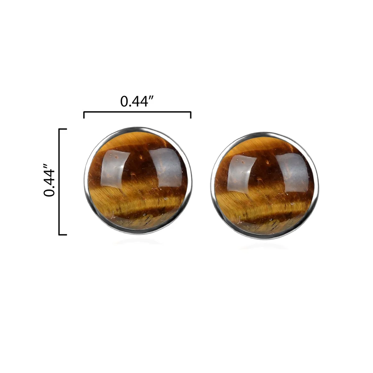 10MM Tiger Eye Stud Earrings in Sterling Silver sold by Zulily product image thumbnail 3