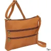 LeDonne Leather Women's Handcrafted Leather Two Zip Crossbody Handbag sold by Zulily