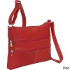 LeDonne Leather Women's Handcrafted Leather Two Zip Crossbody Handbag sold by Zulily