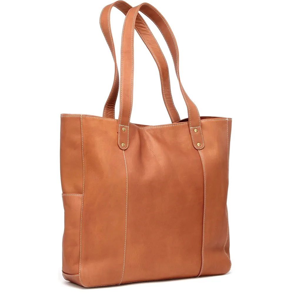 LeDonne Leather Double Strap Rivet Tote Bag sold by Zulily product image thumbnail 3
