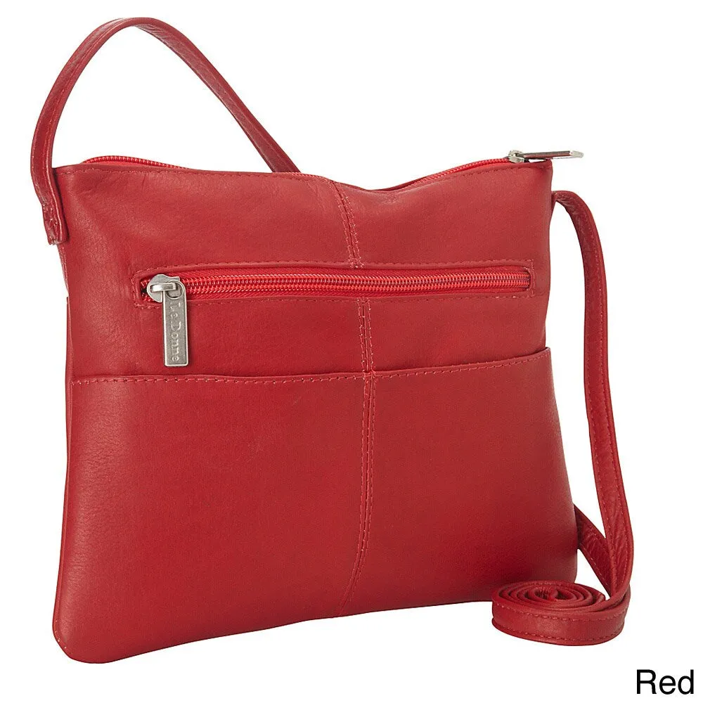 LeDonne Leather Women's Handcrafted Leather Three Slip Crossbody Shoulder Handbag sold by Zulily product image thumbnail 5