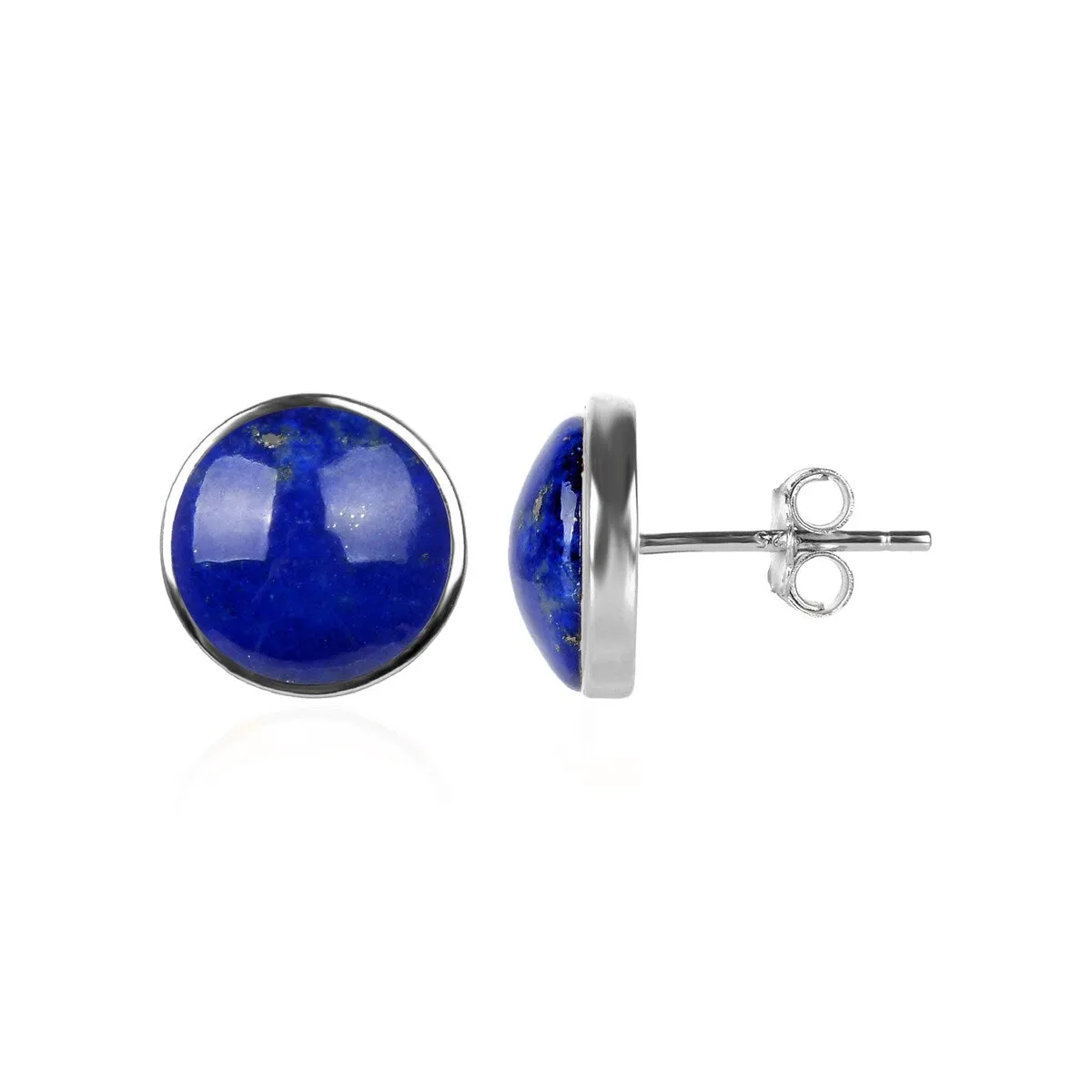 10MM Lapis Lazuli Stud Earrings in Sterling Silver sold by Zulily