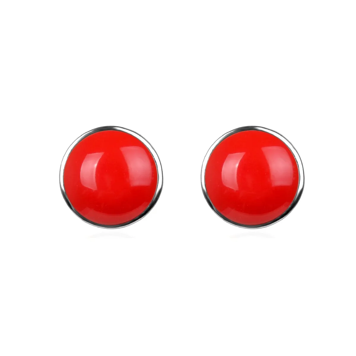 10MM Coral Stud Earrings in Sterling Silver sold by Zulily product image thumbnail 2