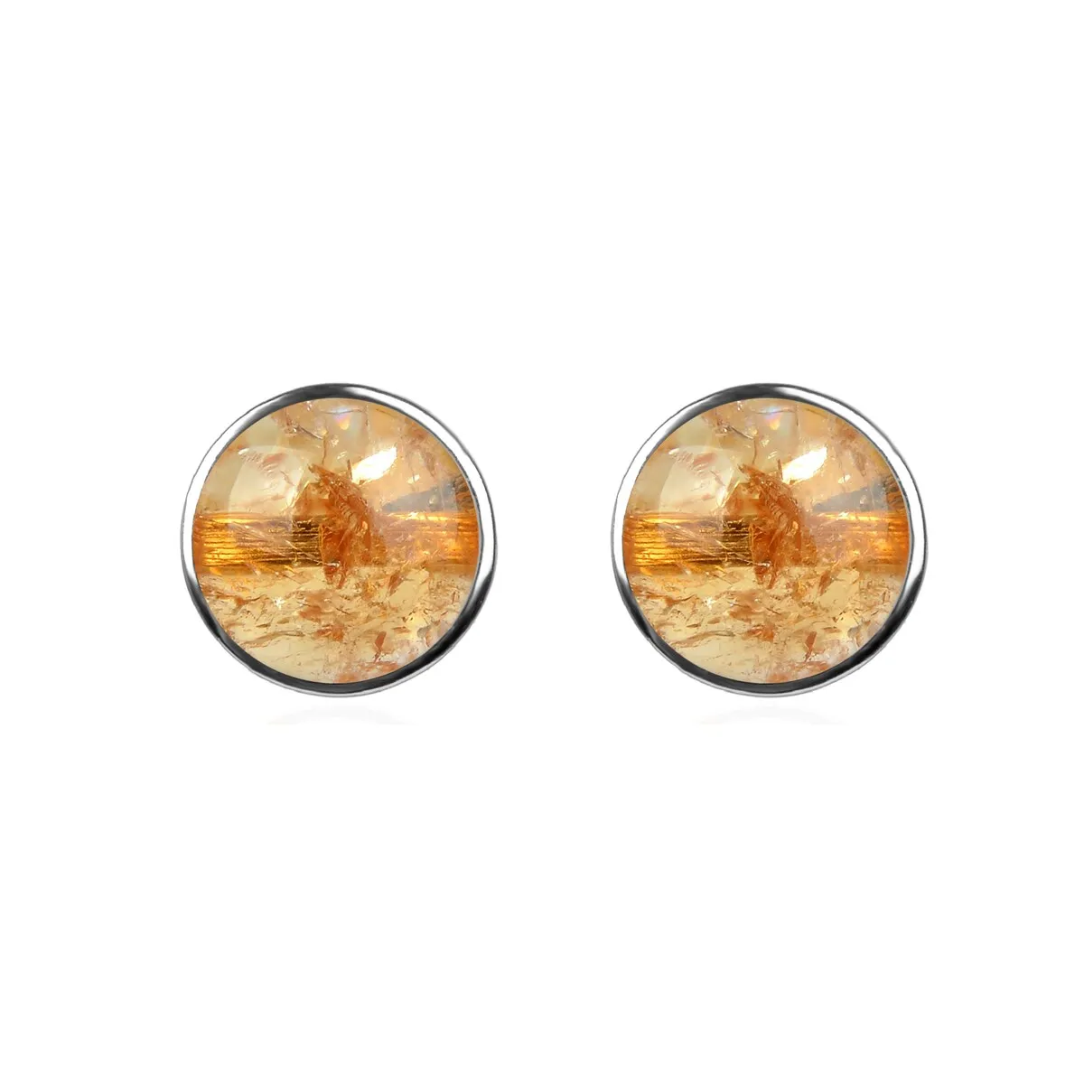 10MM Citrine Stud Earrings in Sterling Silver sold by Zulily product image thumbnail 2