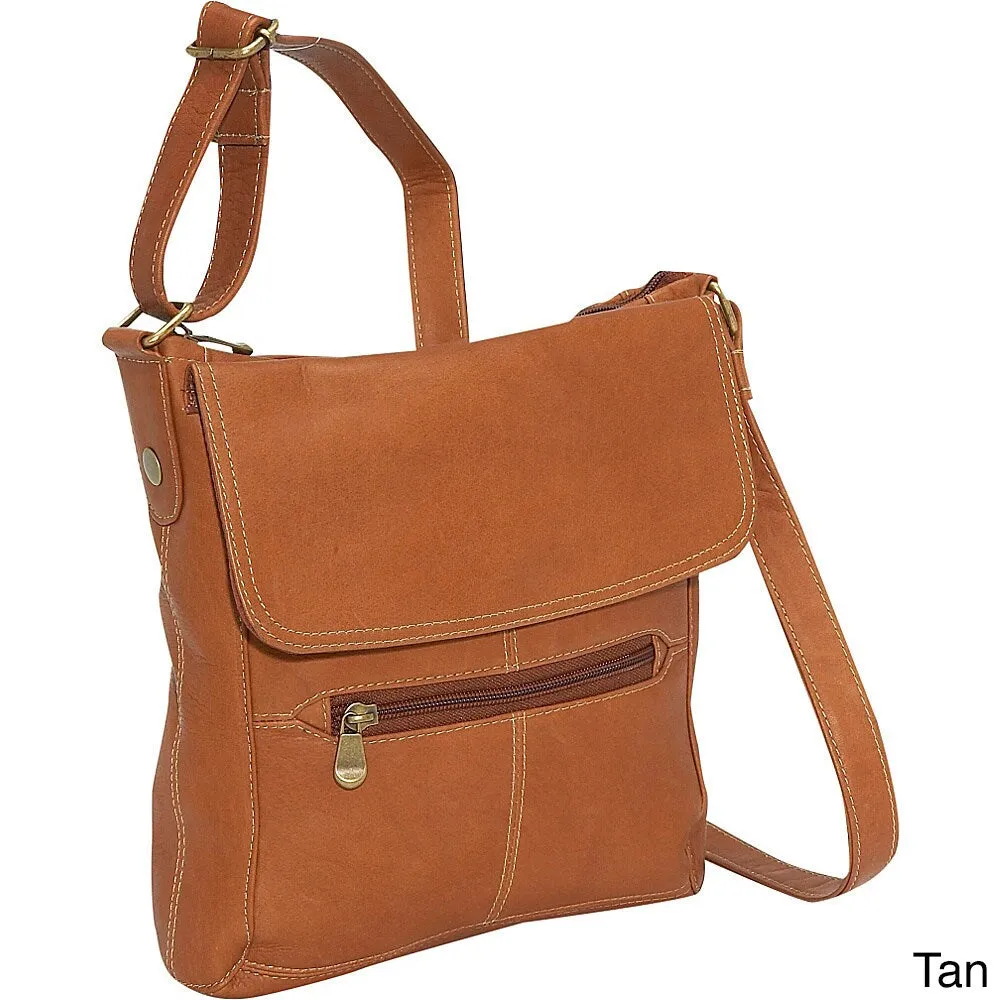 LeDonne Leather Women's Handcrafted Leather Crossbody Shoulder Strap Handbag with Contrast Stitching sold by Zulily product image thumbnail 4