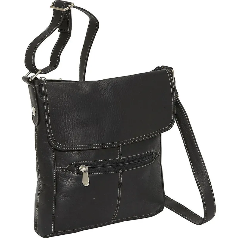 LeDonne Leather Women's Handcrafted Leather Crossbody Shoulder Strap Handbag with Contrast Stitching sold by Zulily