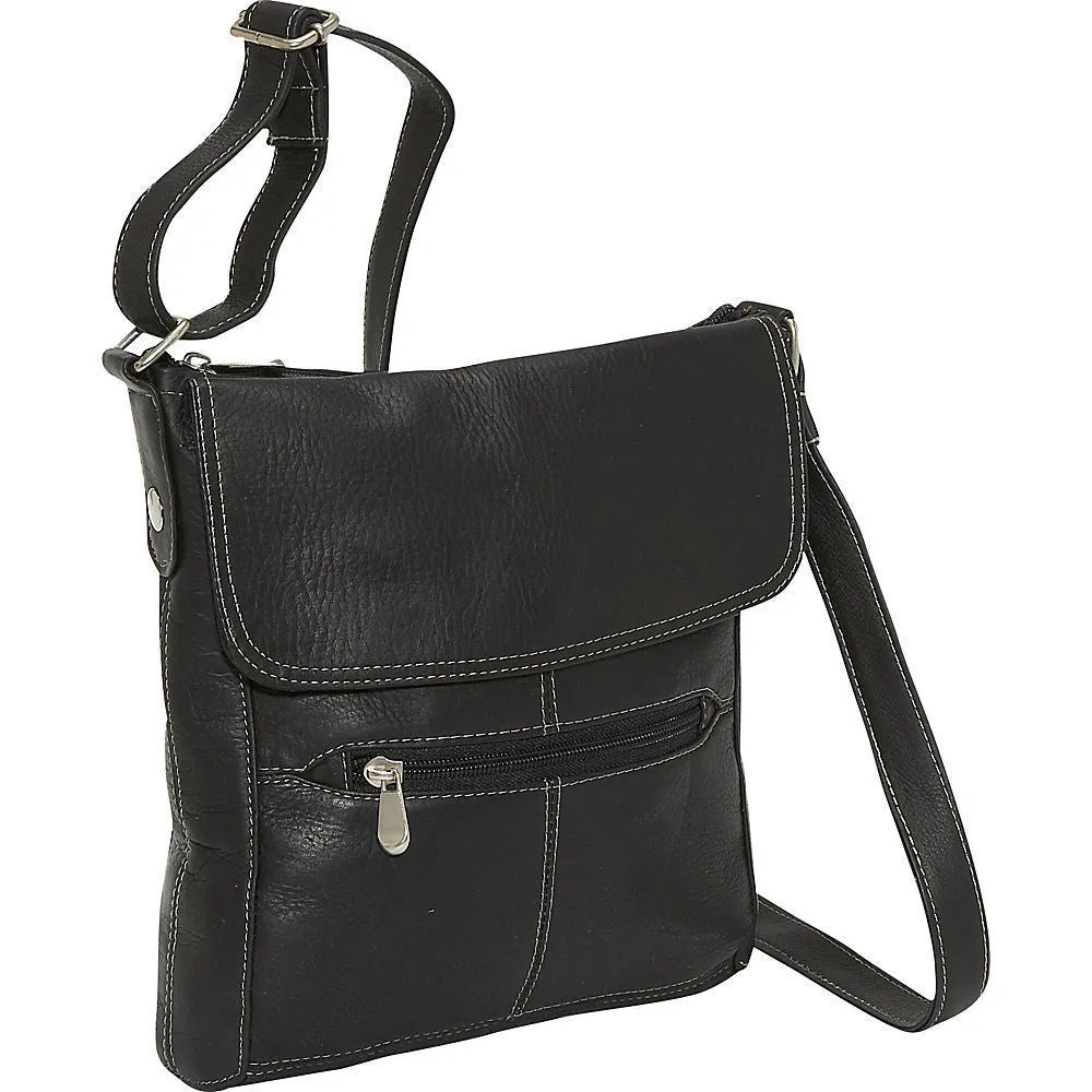 LeDonne Leather Women's Handcrafted Leather Crossbody Shoulder Strap Handbag with Contrast Stitching sold by Zulily