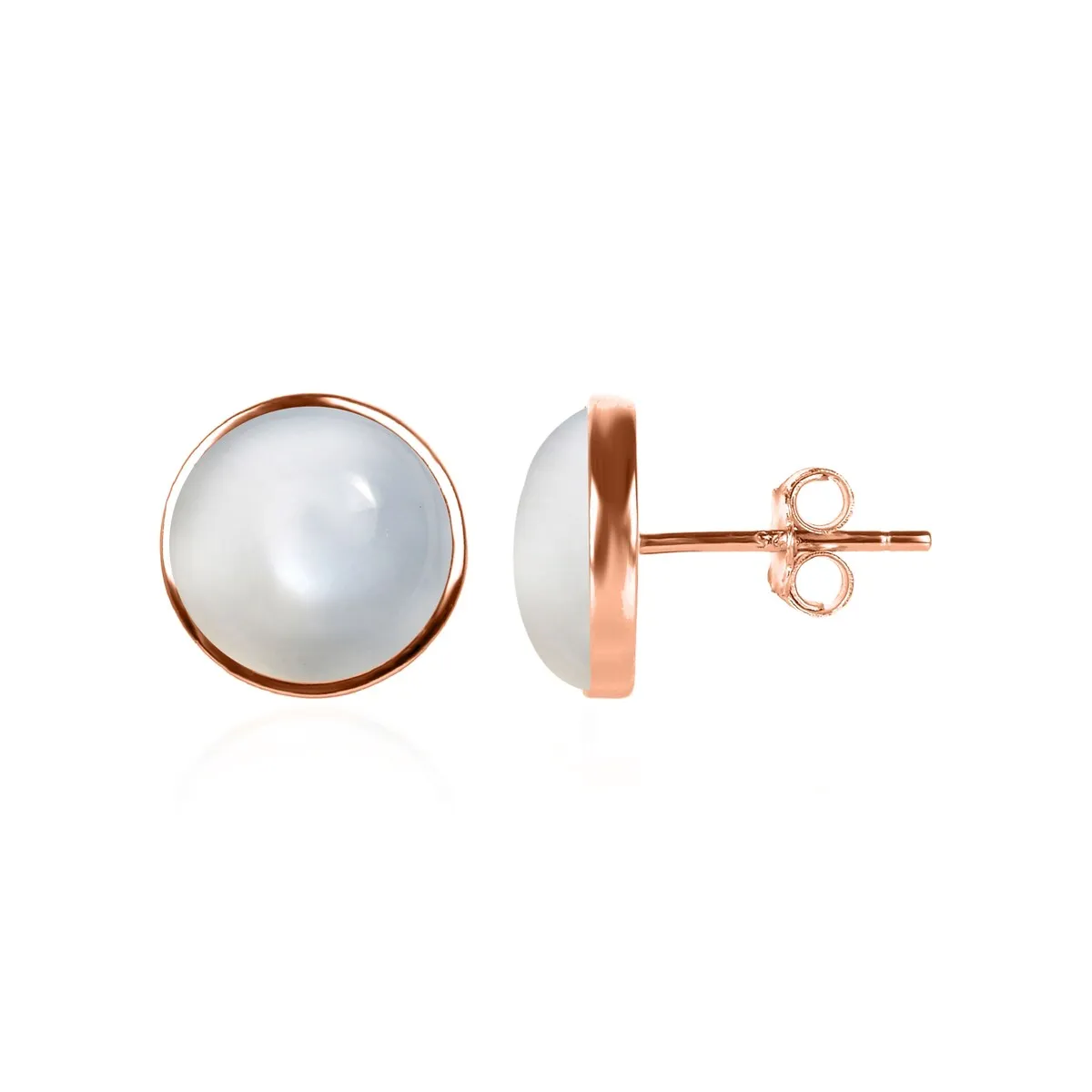 10MM Moonstone Stud Earrings in Sterling Silver sold by Zulily product image thumbnail 3