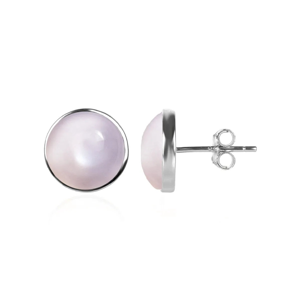 10MM Moonstone Stud Earrings in Sterling Silver sold by Zulily