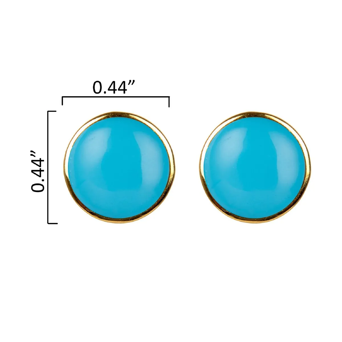 10MM Turquoise Stud Earrings in Sterling Silver sold by Zulily product image thumbnail 4