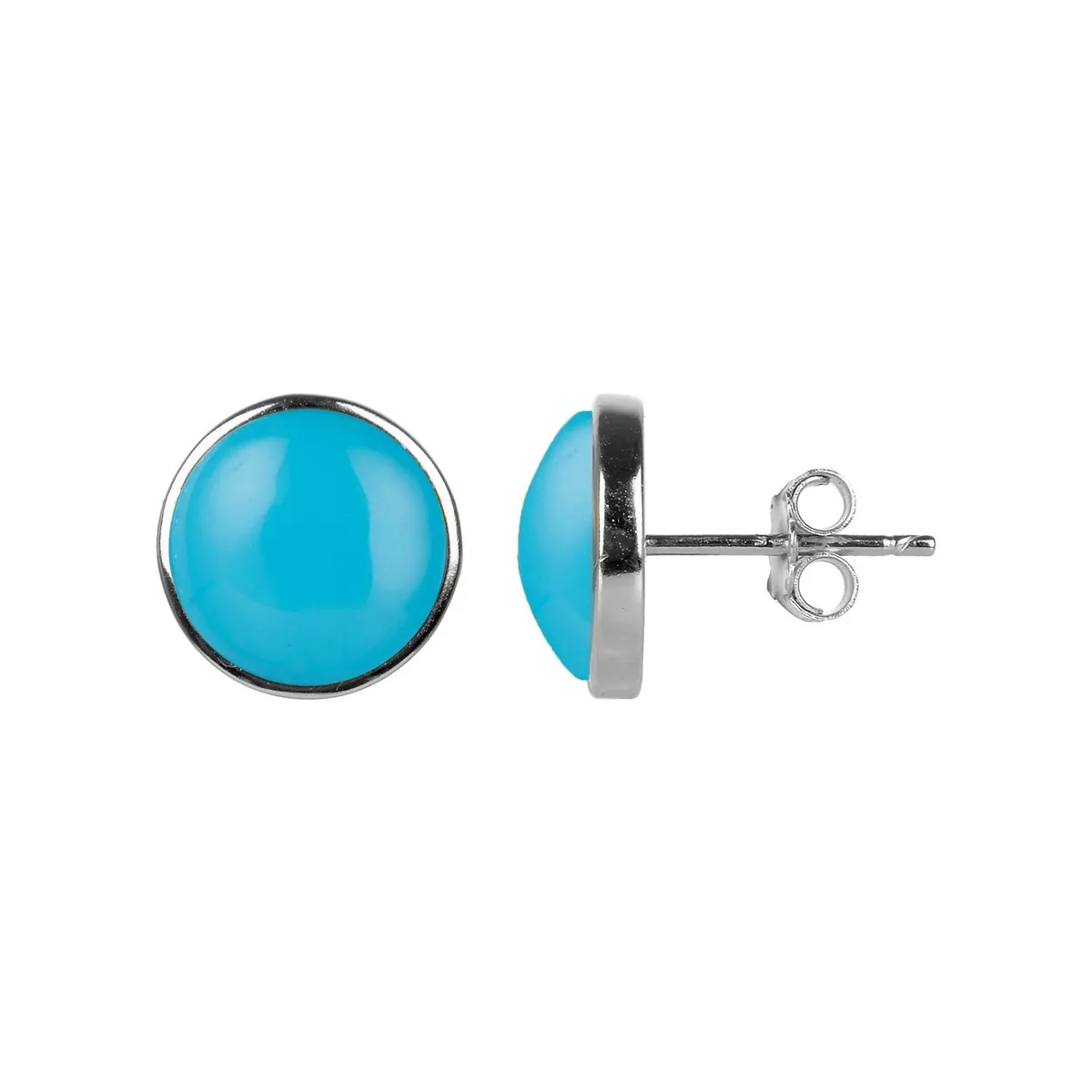 10MM Turquoise Stud Earrings in Sterling Silver sold by Zulily