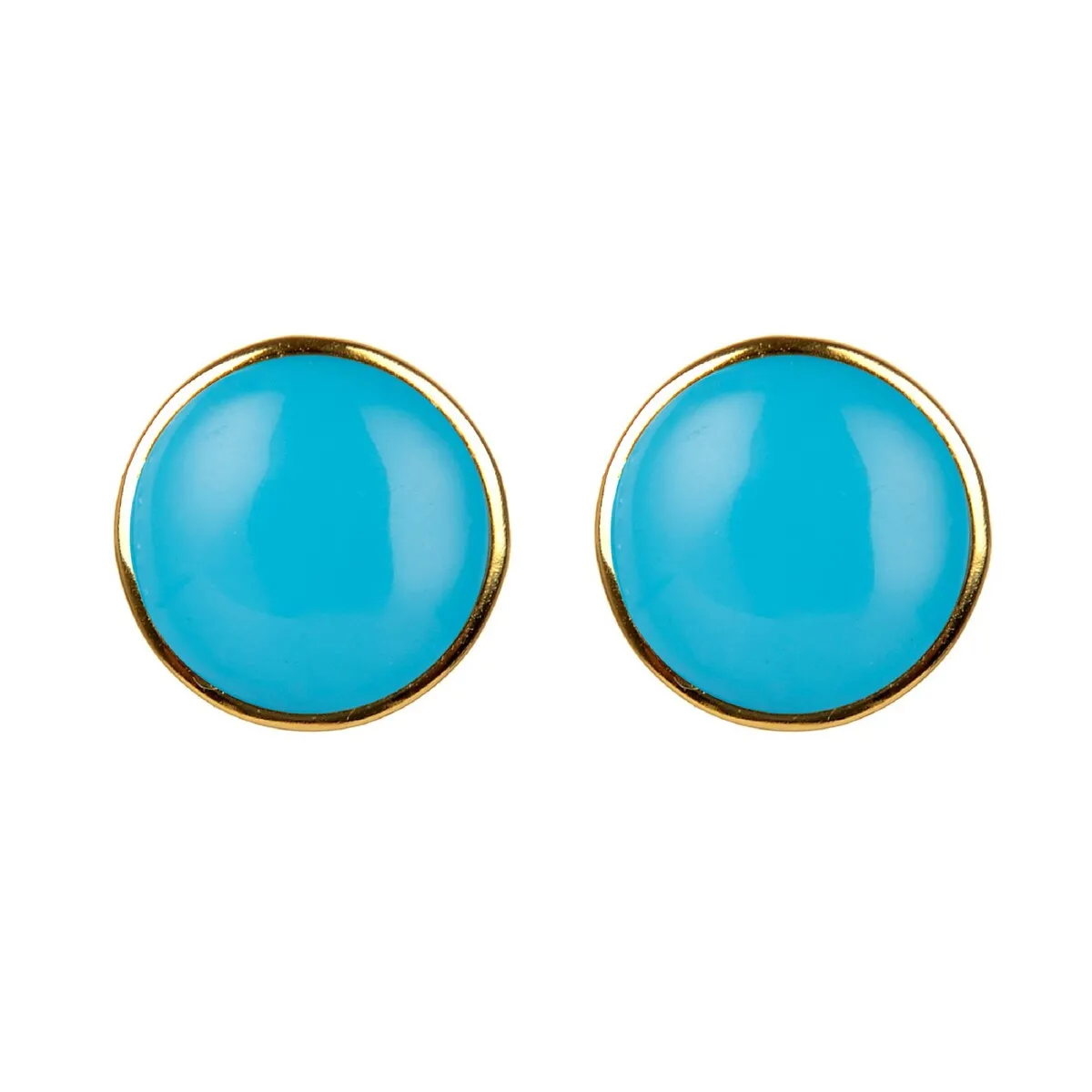 10MM Turquoise Stud Earrings in Sterling Silver sold by Zulily product image thumbnail 3