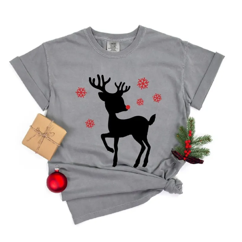 Rudolph Reindeer Garment Dyed Tee sold by Zulily