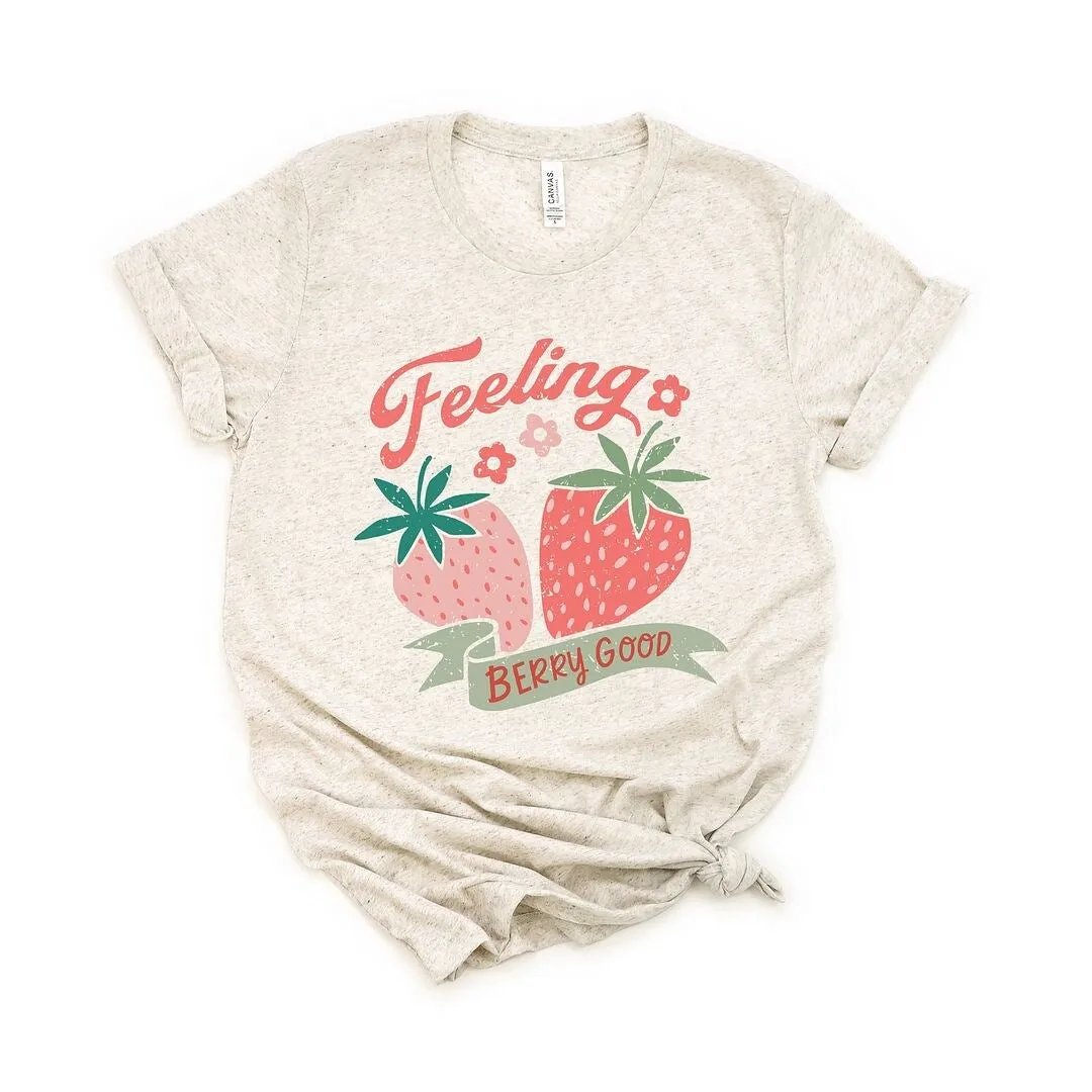 Feeling Berry Good Strawberries Short Sleeve Crewnneck Tee sold by Zulily product image thumbnail 2