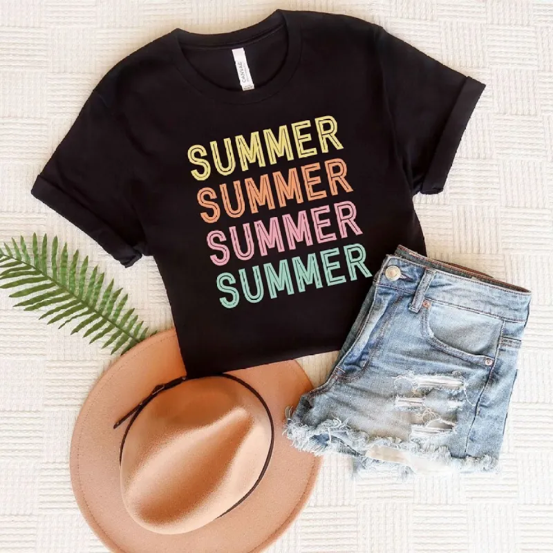 Summer Stacked Colorful Short Sleeve Crewnneck Tee sold by Zulily