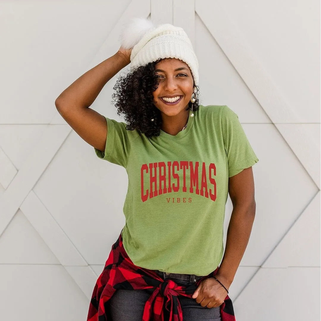 Christmas Vibes Varsity Short Sleeve Crewnneck Tee sold by Zulily product image thumbnail 3