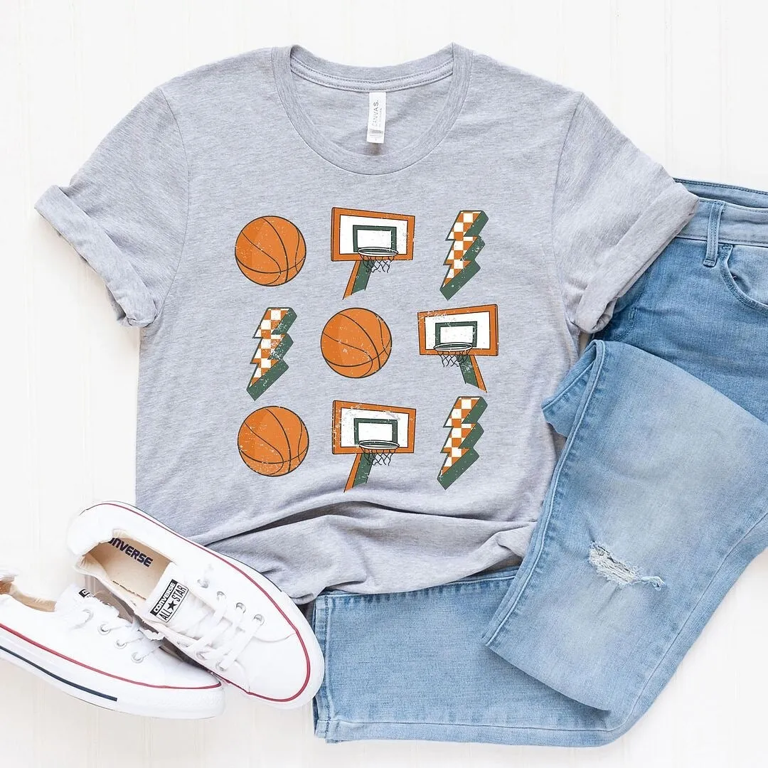 Basketball Collage Short Sleeve Crewnneck Tee sold by Zulily
