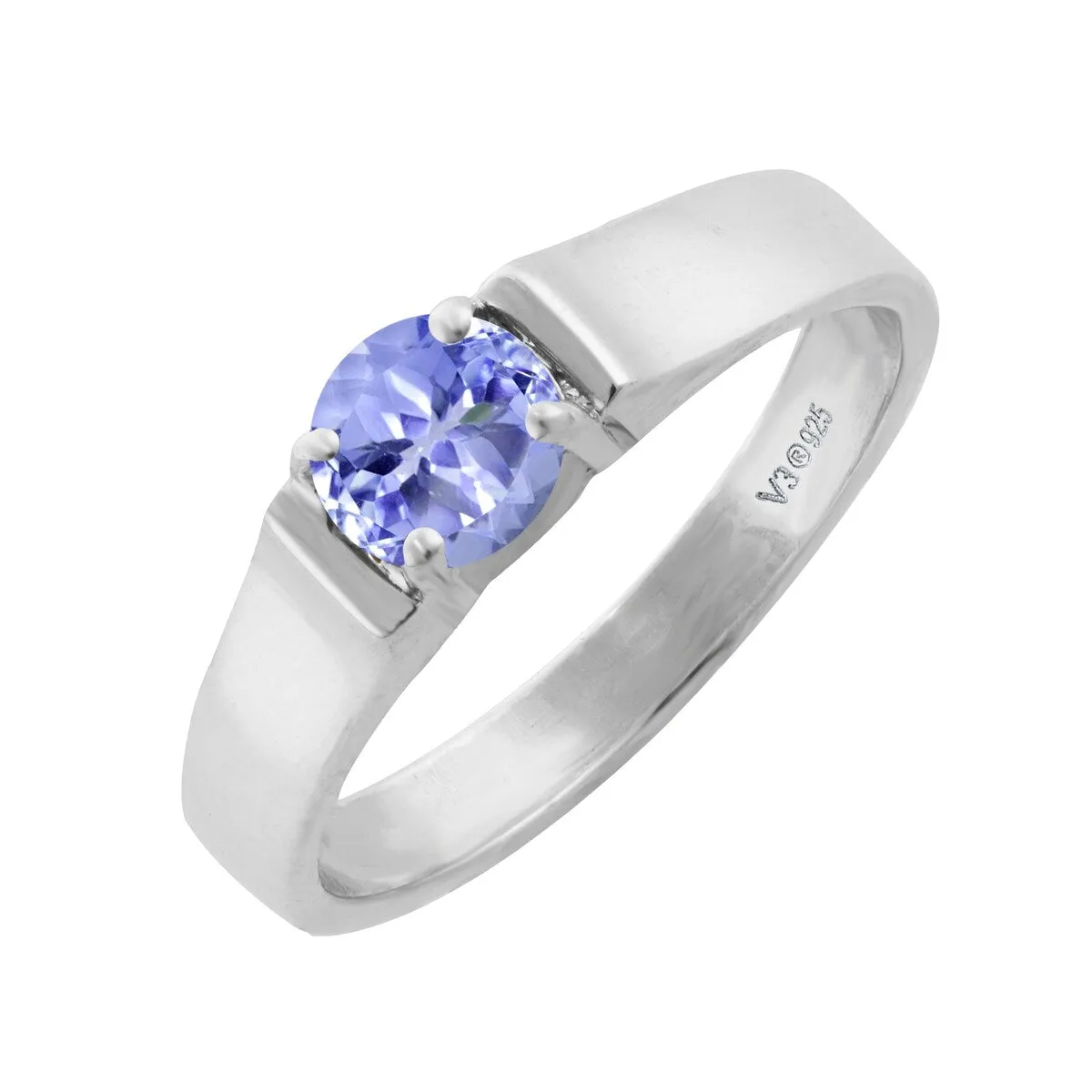 0.50CT Natural Tanzanite Sterling Silver Solitaire Ring sold by Zulily product image thumbnail 2