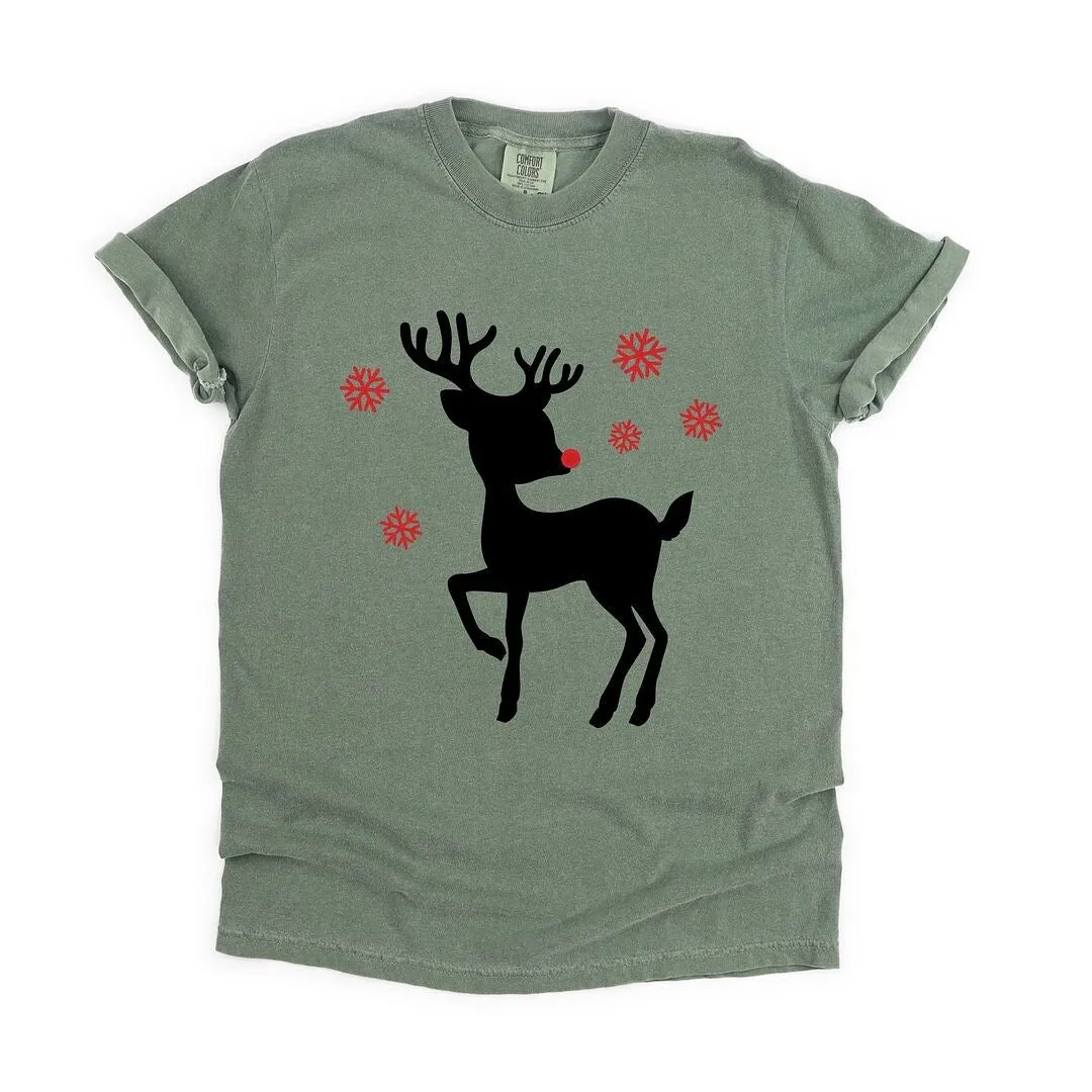 Rudolph Reindeer Garment Dyed Tee sold by Zulily
