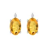 Sterling Silver 0.90CTTW Citrine and White Diamond Stud Earrings sold by Zulily