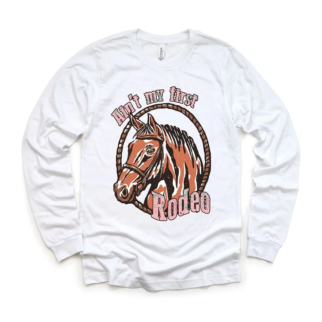 Ain't My First Rodeo Horse Long Sleeve Tee sold by Zulily product image thumbnail 2
