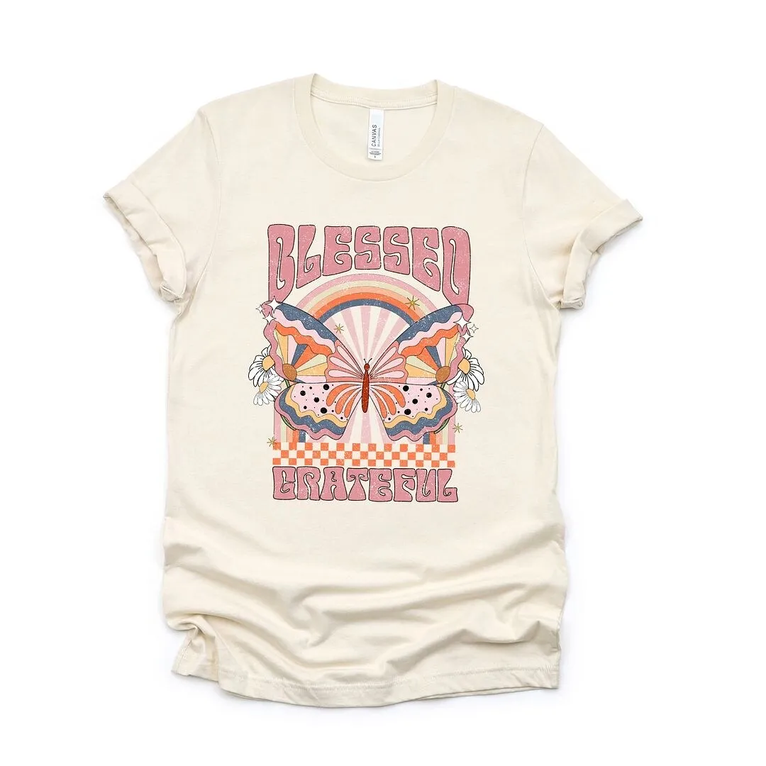 Blessed Grateful Butterfly Short Sleeve Crewnneck Tee sold by Zulily product image thumbnail 2
