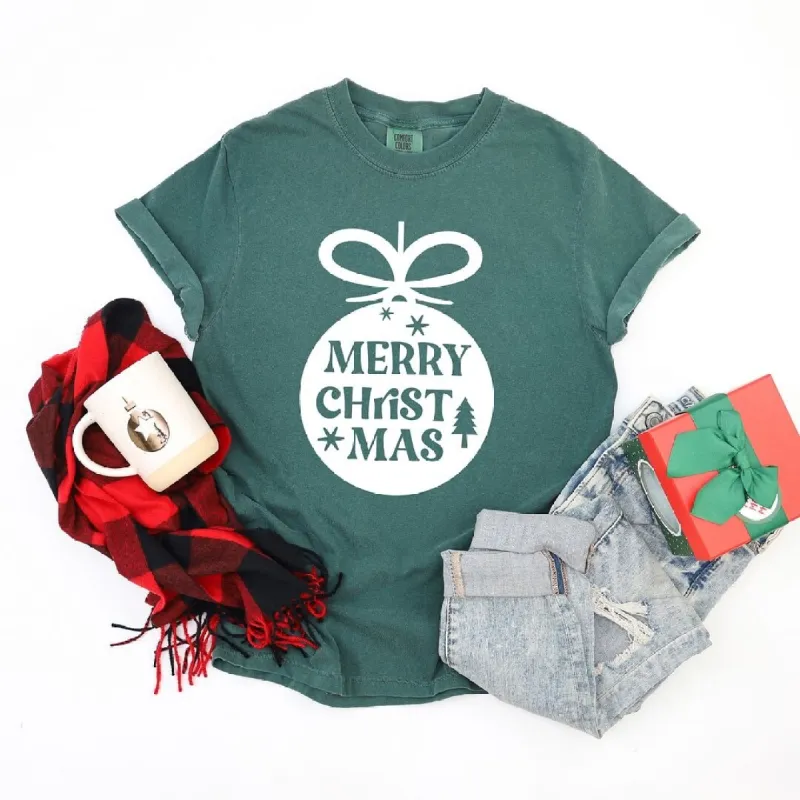 Merry Christmas Ornament Garment Dyed Tee sold by Zulily