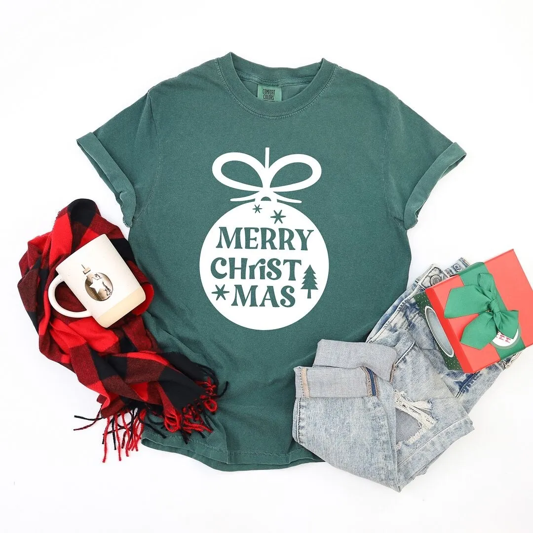 Merry Christmas Ornament Garment Dyed Tee sold by Zulily