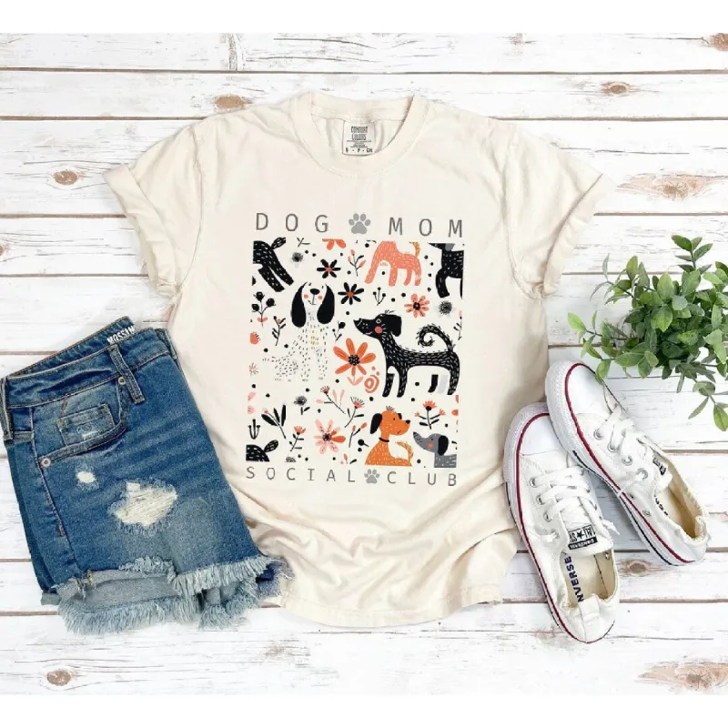 Dog Mom Social Club Garment Dyed Tee sold by Zulily