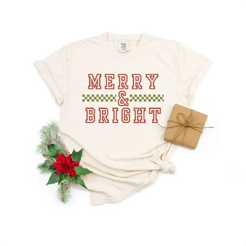Merry And Bright Checkered Garment Dyed Tee sold by Zulily
