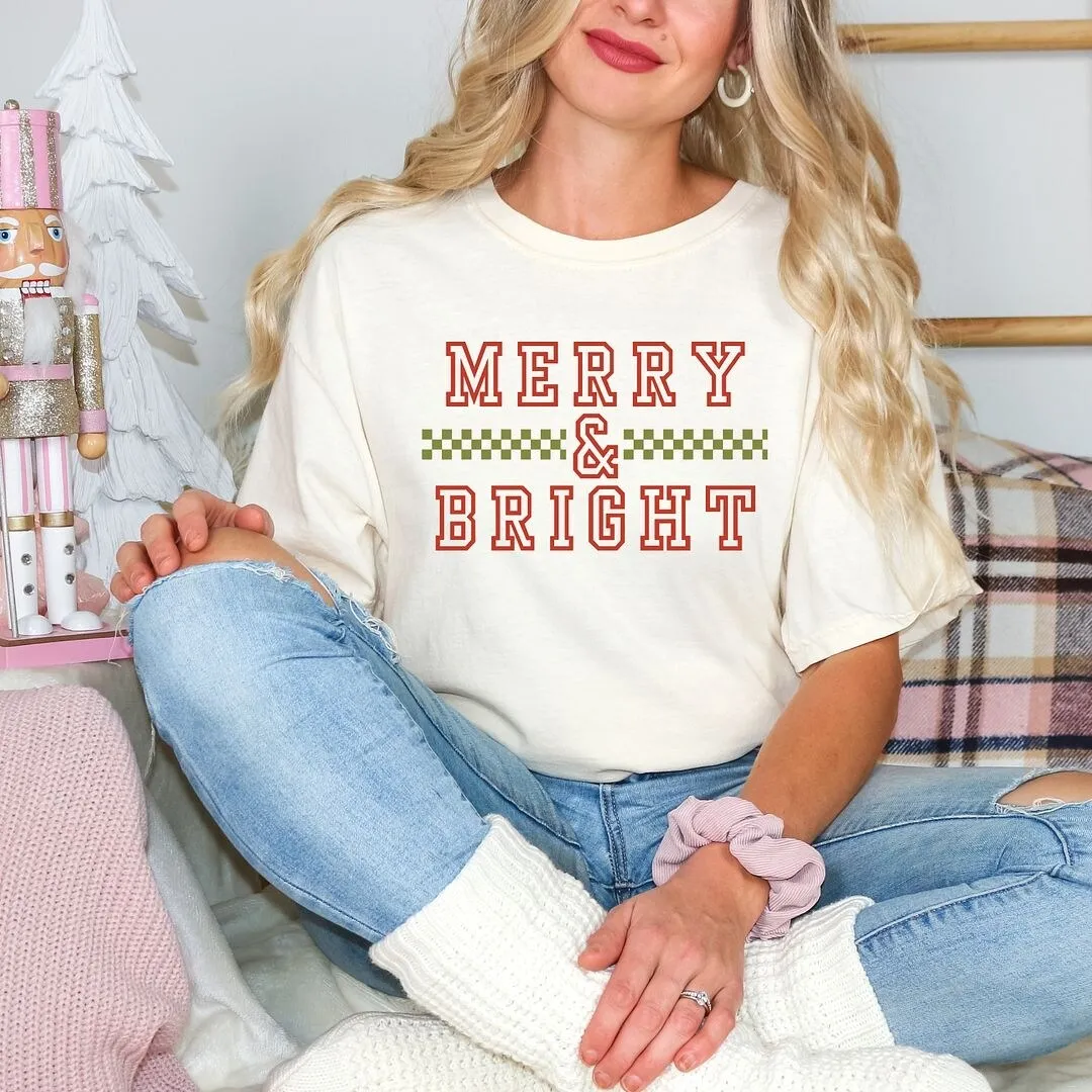 Merry And Bright Checkered Garment Dyed Tee sold by Zulily product image thumbnail 3