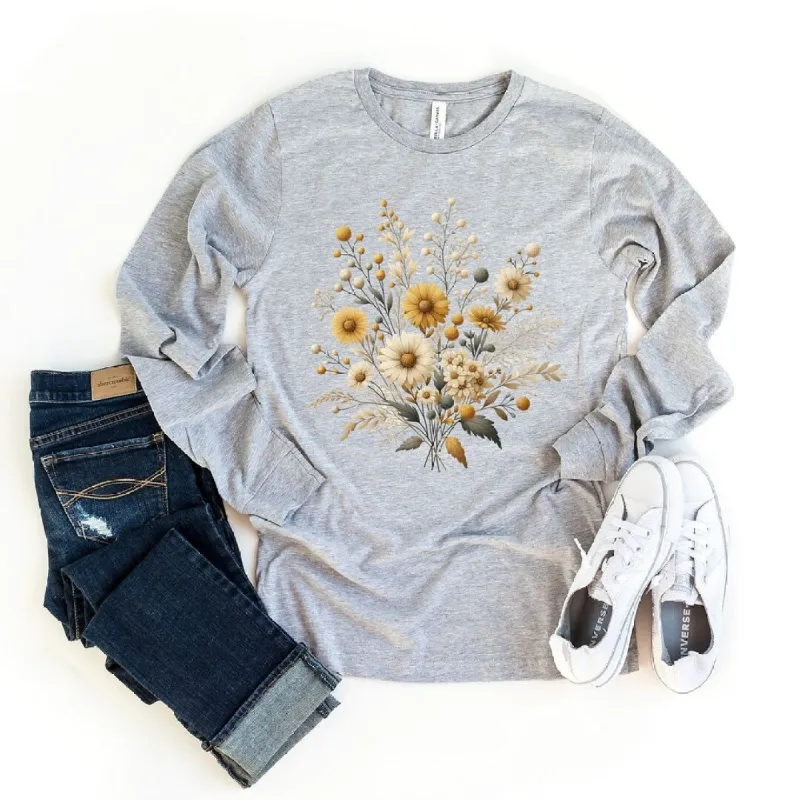 Cream and Gold Bouquet Long Sleeve Tee sold by Zulily