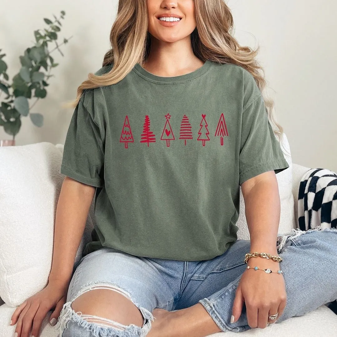 Row Of Christmas Trees Garment Dyed Tee sold by Zulily product image thumbnail 3