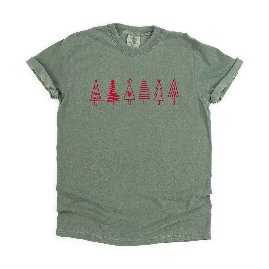 Row Of Christmas Trees Garment Dyed Tee sold by Zulily product image thumbnail 2