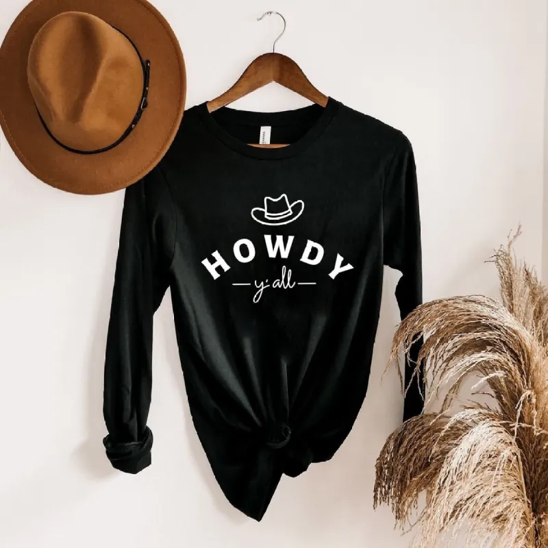 Howdy Y'all Hat Long Sleeve Tee sold by Zulily