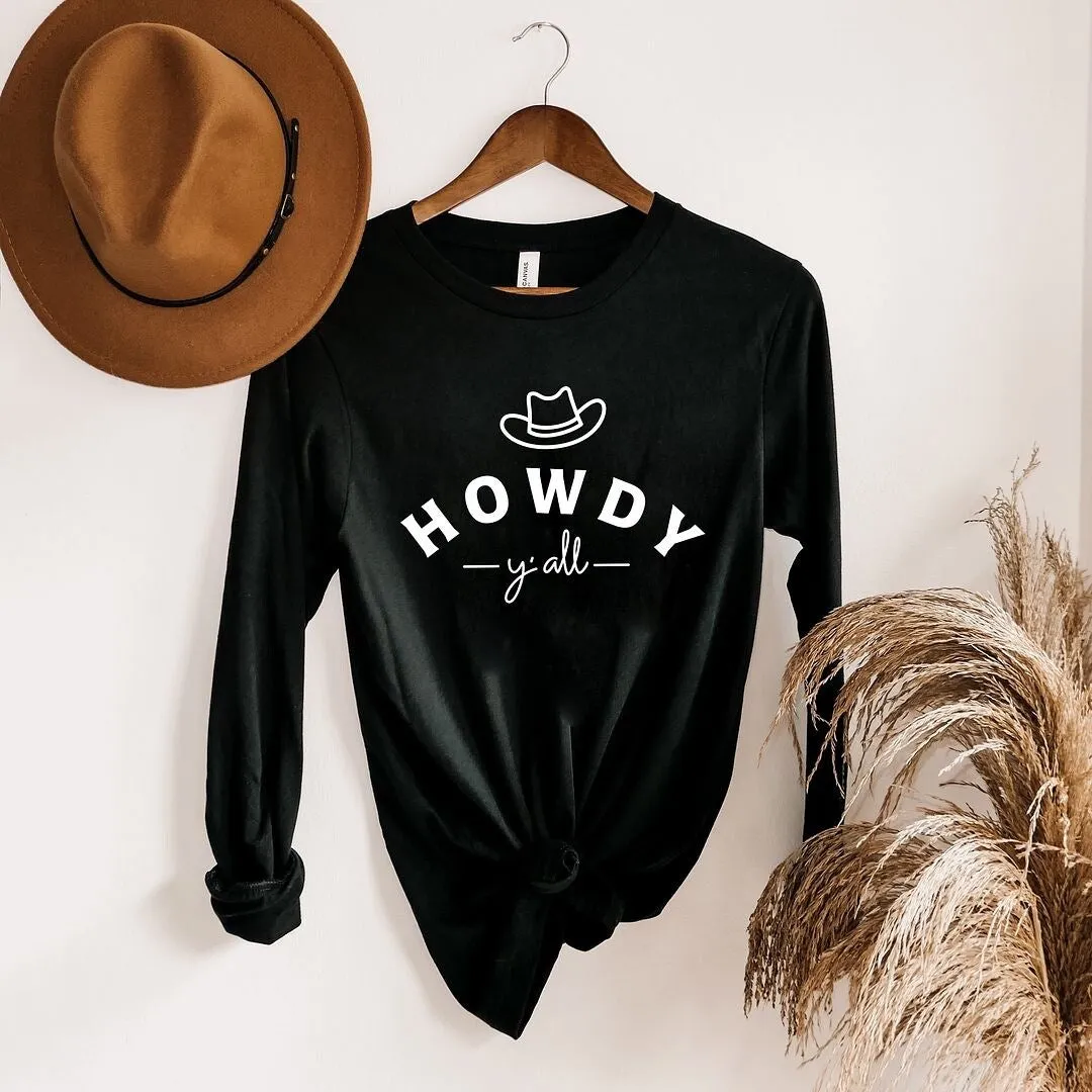 Howdy Y'all Hat Long Sleeve Tee sold by Zulily