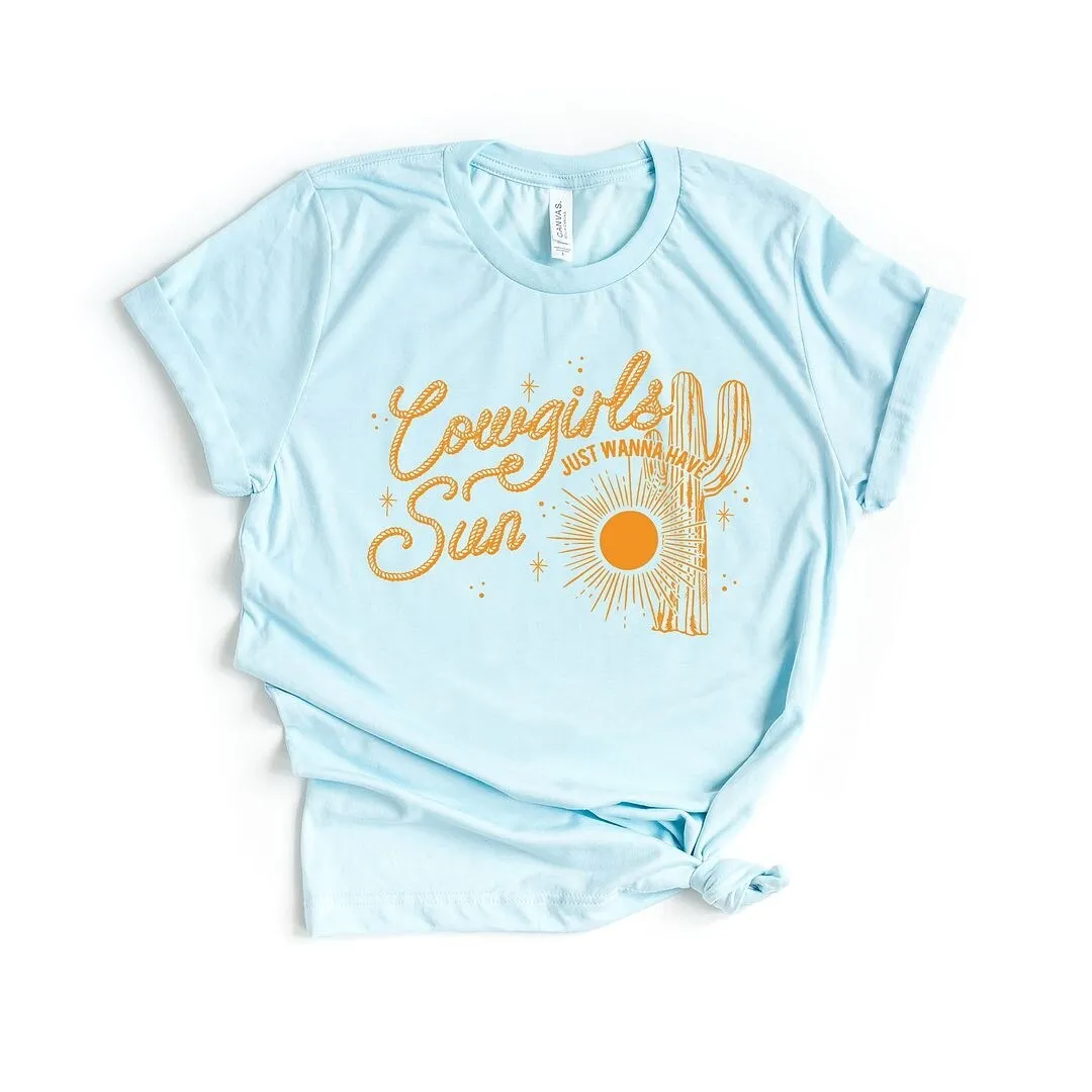 Cowgirls Wanna Have Sun Short Sleeve Crewnneck Tee sold by Zulily product image thumbnail 4