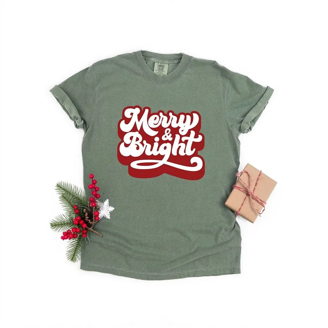 Retro Merry And Bright Garment Dyed Tee sold by Zulily