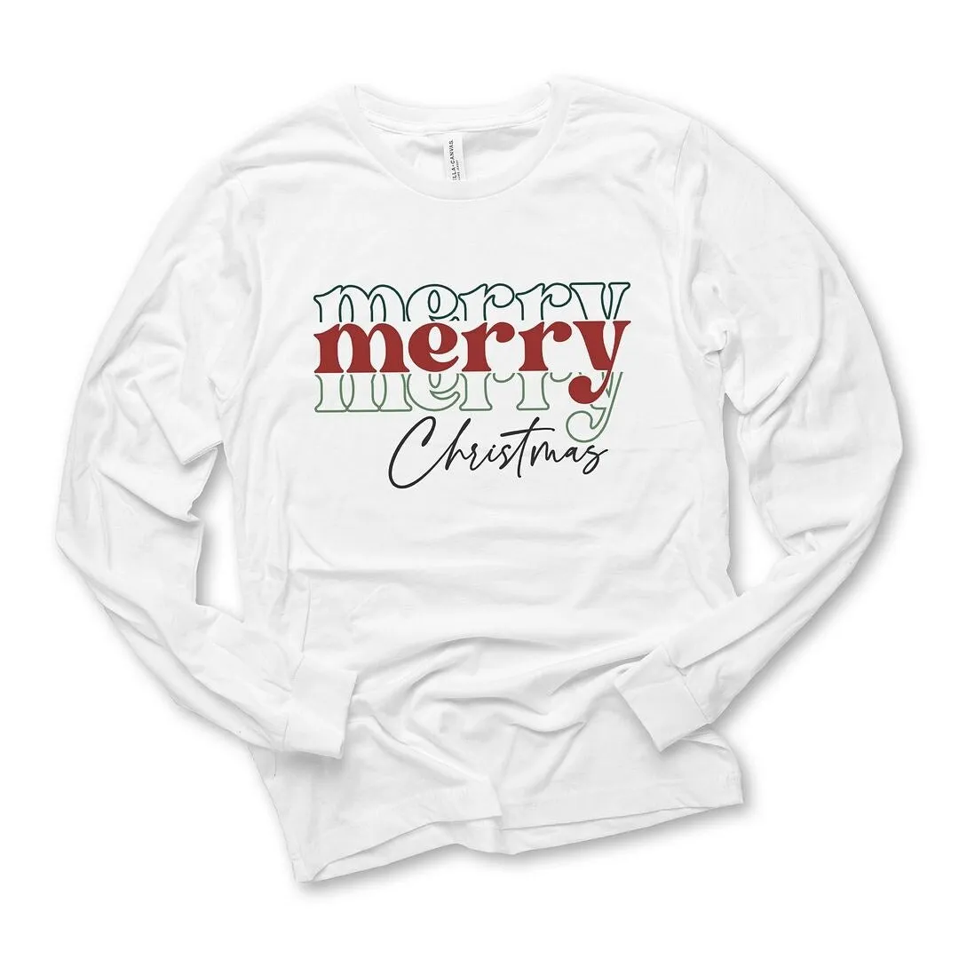 Merry Christmas Stacked Long Sleeve Tee sold by Zulily product image thumbnail 2