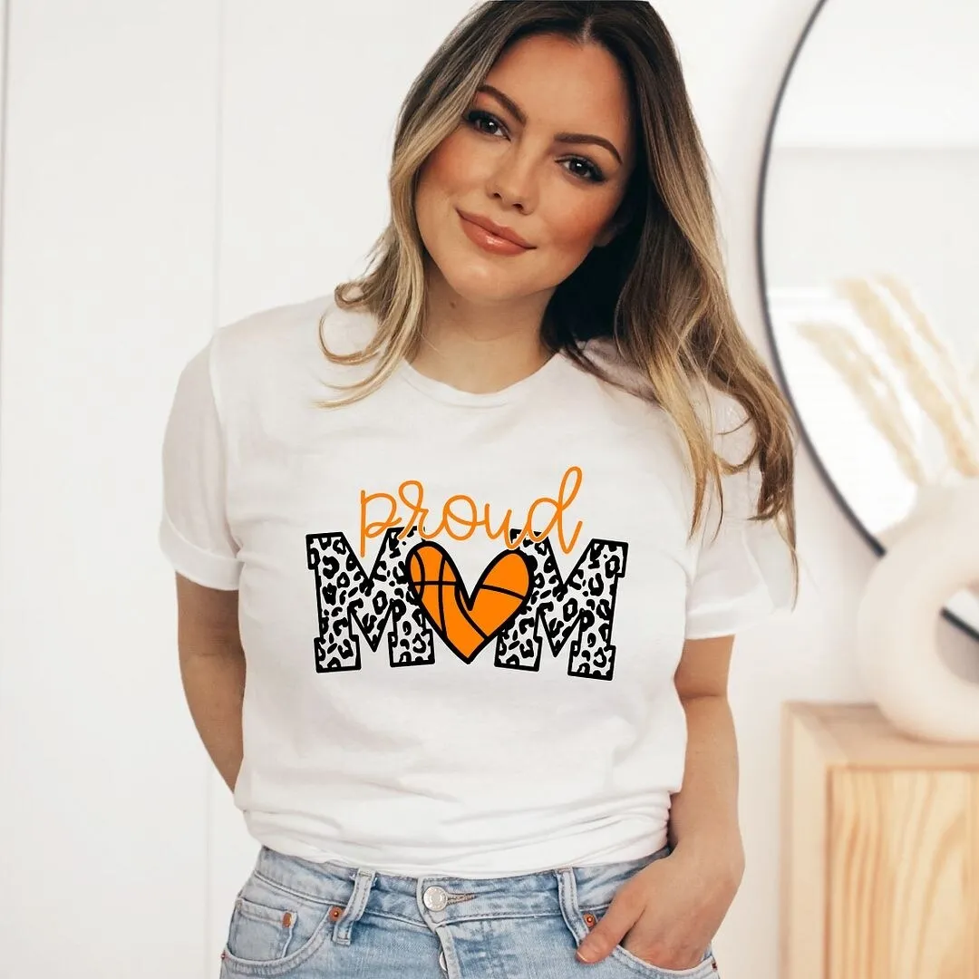 Proud Mom Basketball Colorful Short Sleeve Crewnneck Tee sold by Zulily product image thumbnail 2