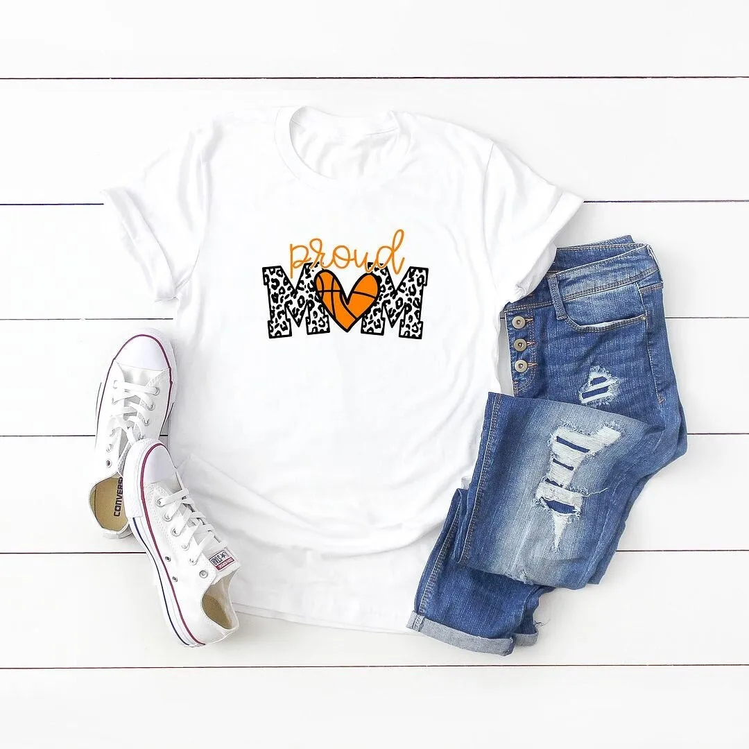 Proud Mom Basketball Colorful Short Sleeve Crewnneck Tee sold by Zulily product image thumbnail 5