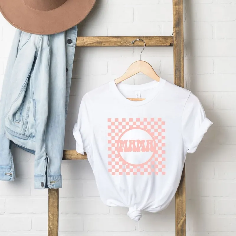 Checkered Mama Short Sleeve Crewnneck Tee sold by Zulily