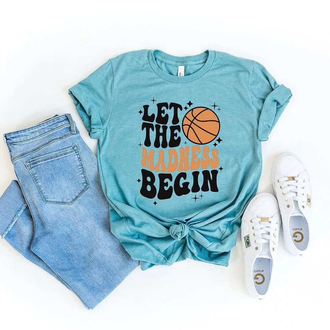 Madness Begin Basketball Short Sleeve Crewnneck Tee sold by Zulily