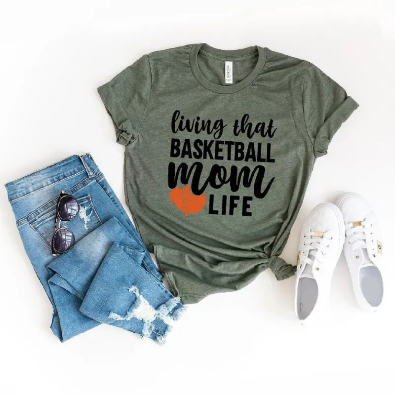 Basketball Mom Life Short Sleeve Crewnneck Tee sold by Zulily