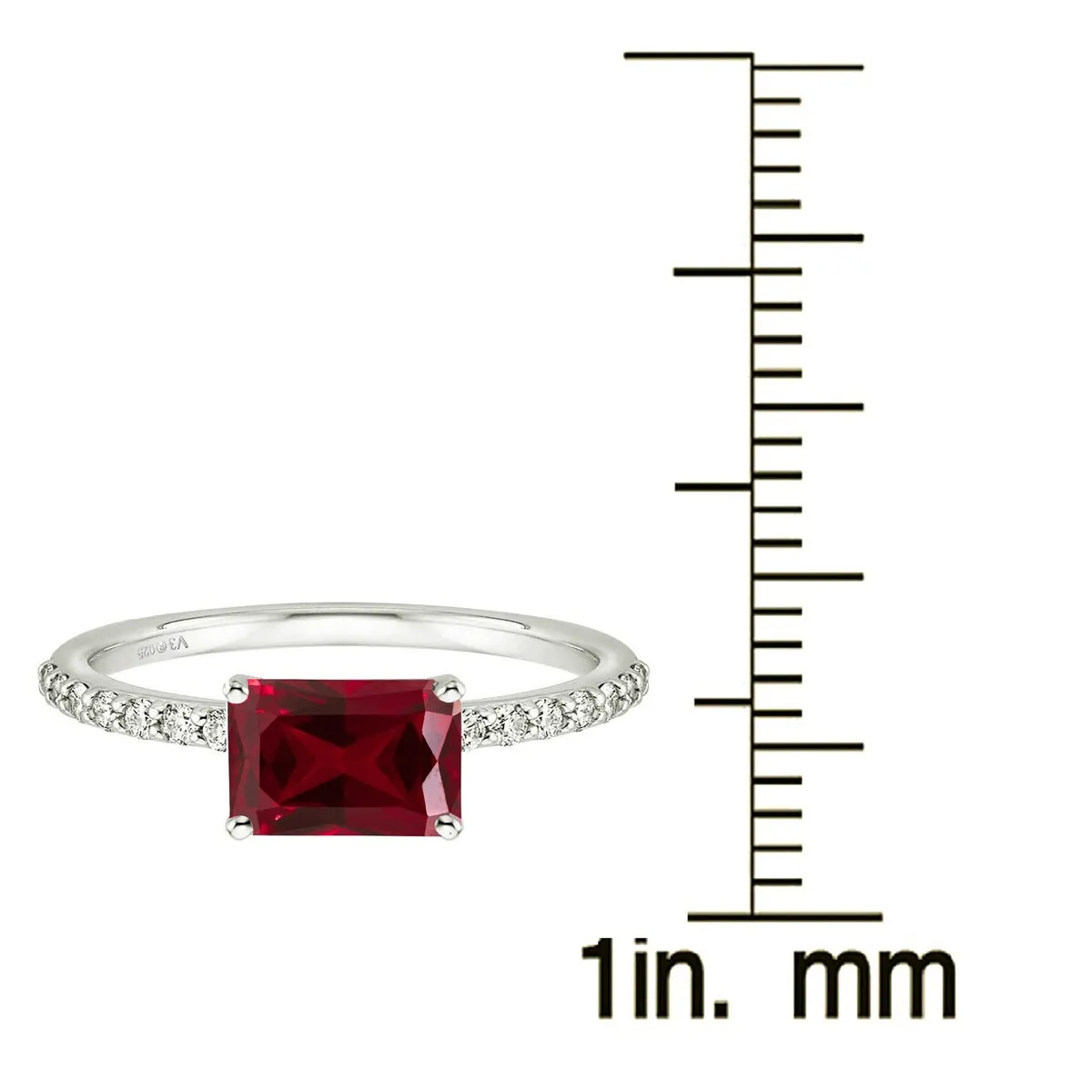 Sterling Silver 2.30Ct Natural Garnet and White Topaz Engagement Ring sold by Zulily product image thumbnail 3